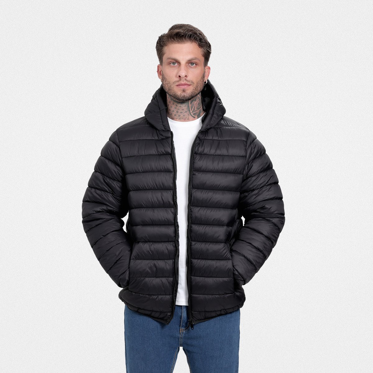 Jaqueta Puffer Com Capuz Em Poliamida Masculino - Attitude
