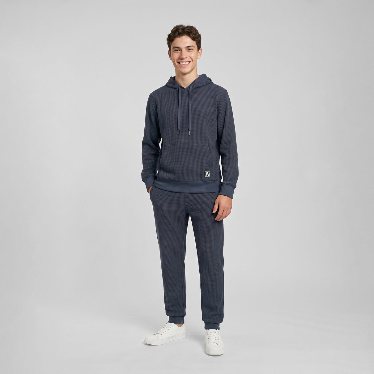 Cal&ccedil;a jogger juvenil texturizada com bolsos em z&iacute;per - Attitude